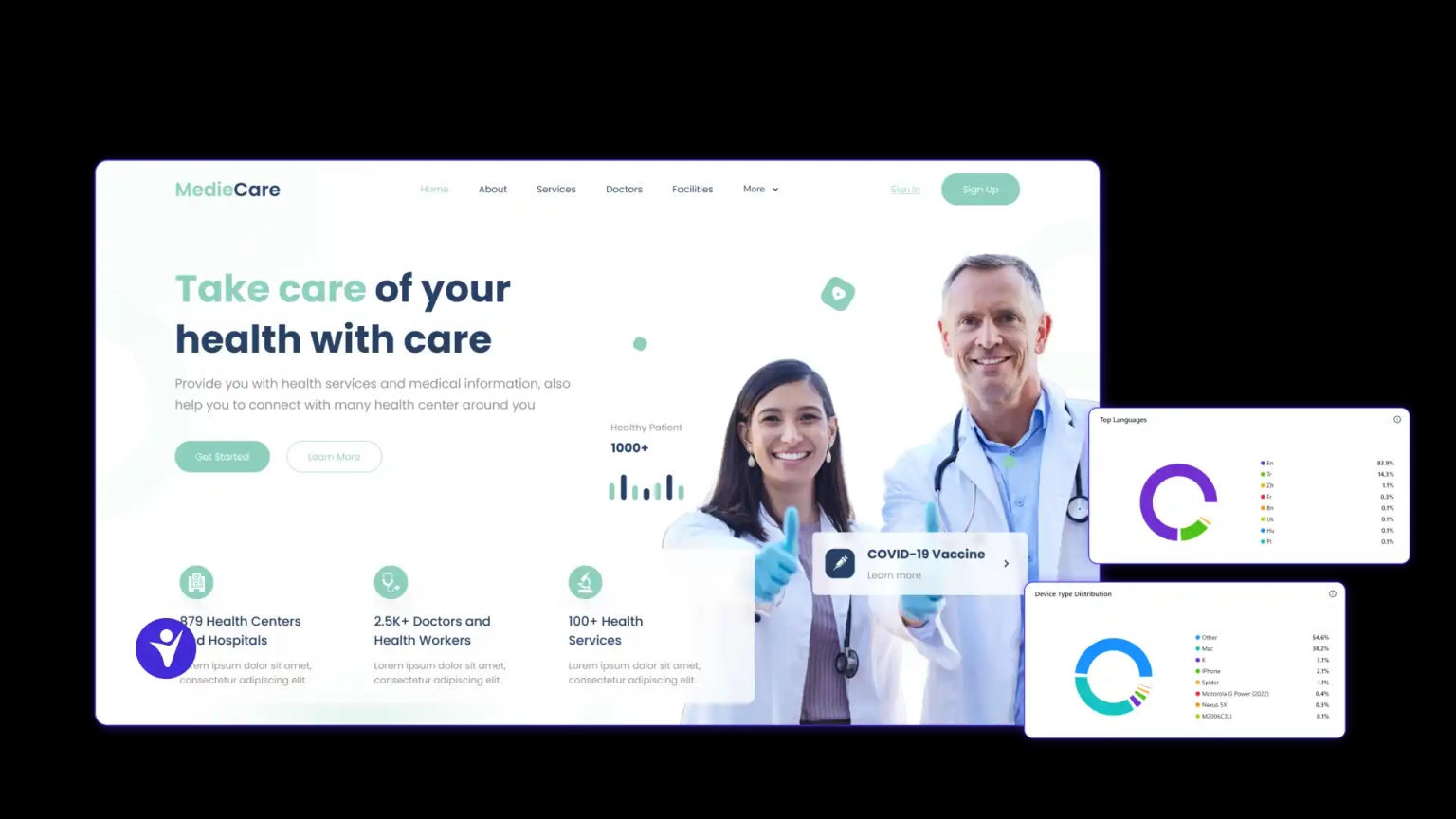 Automated Accessibility Audits for <span class='font-bold text-primary'>healthcare websites</span>